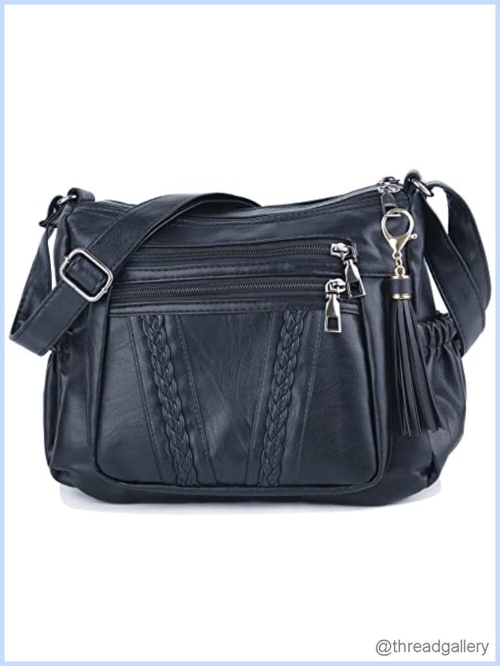 ELDA Crossbody Bags For Women Soft PU Leather Purses Multi Pocket Shoulder Bag